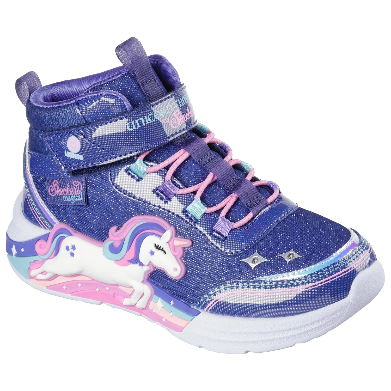 Детские кроссовки с подсветкой UNICORN CHASER Skechers, Navy-Multi — фото 4