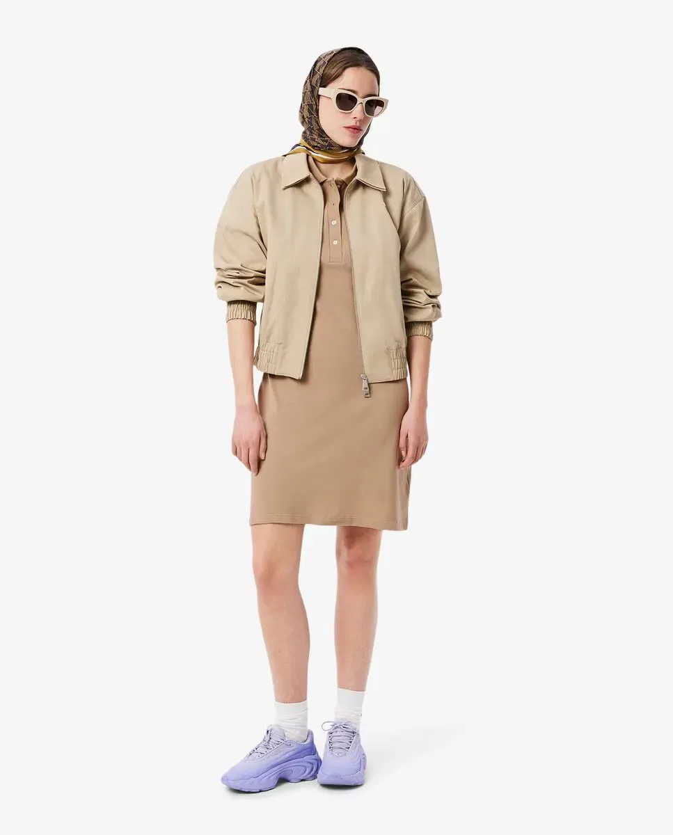 Платье Lacoste Beige из пике с коротким рукавом — фото 4