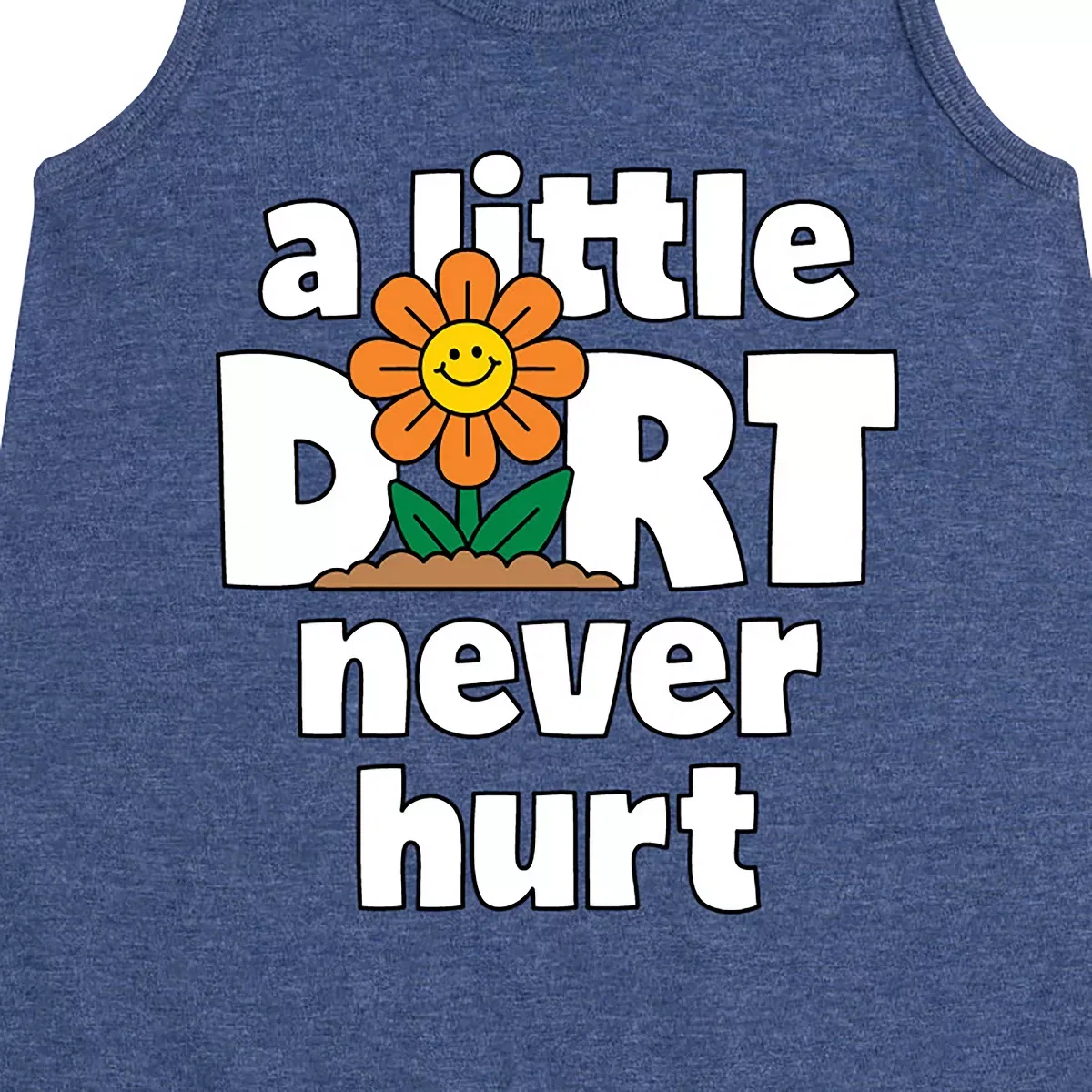 Детское платье-трапеция для девочек с принтом A Little Dirt Never Hurt Instant Message, Heather Navy — фото 2