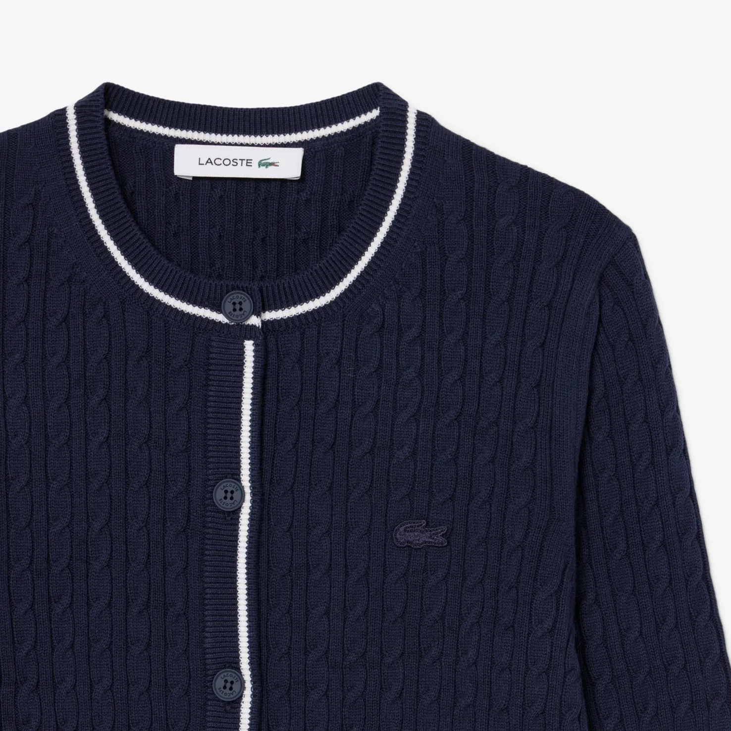 Джемпер LACOSTE Ecru с круглым вырезом — фото 4