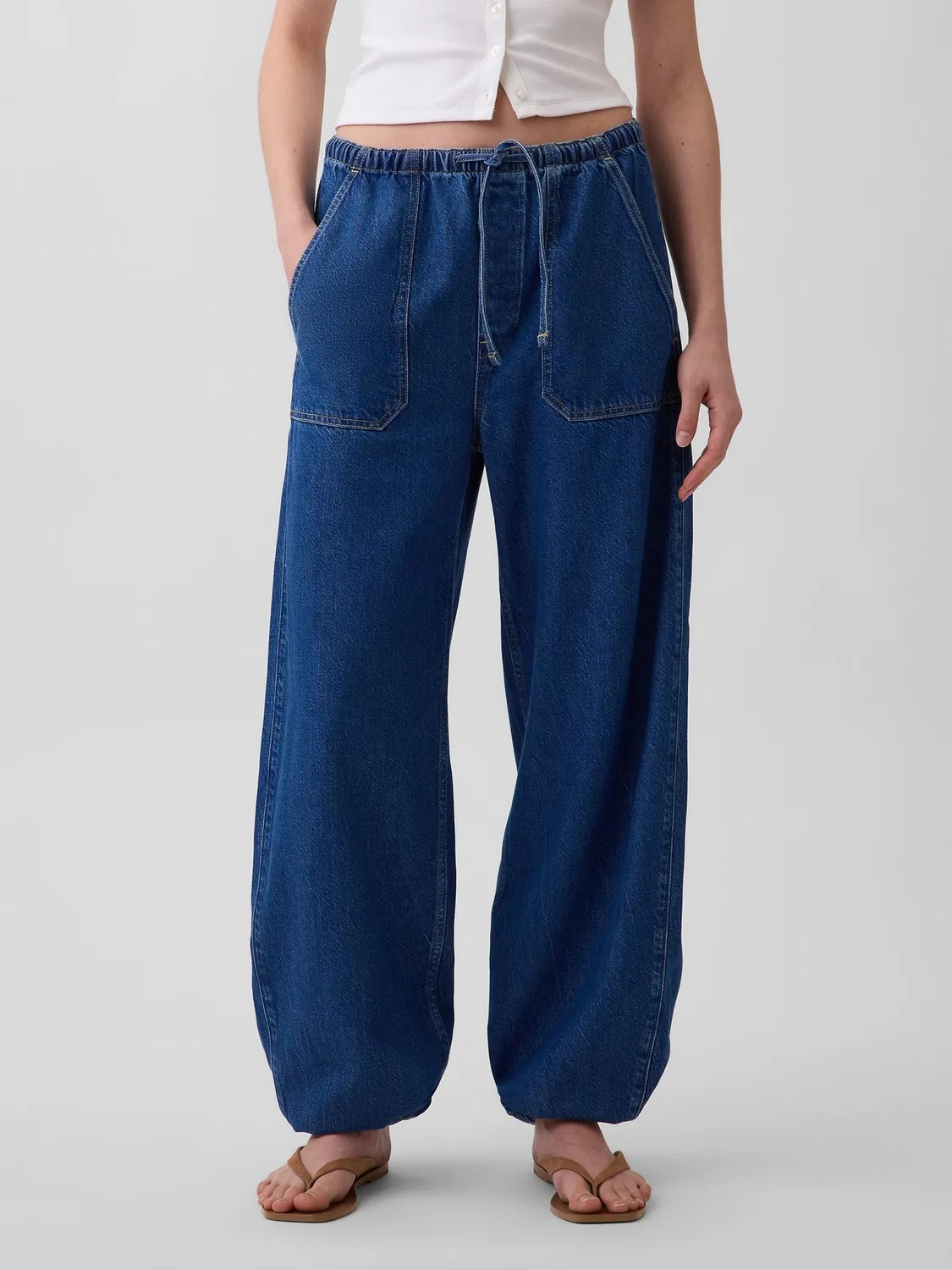 Джинсы баррель Gap UltraSoft Dark Wash