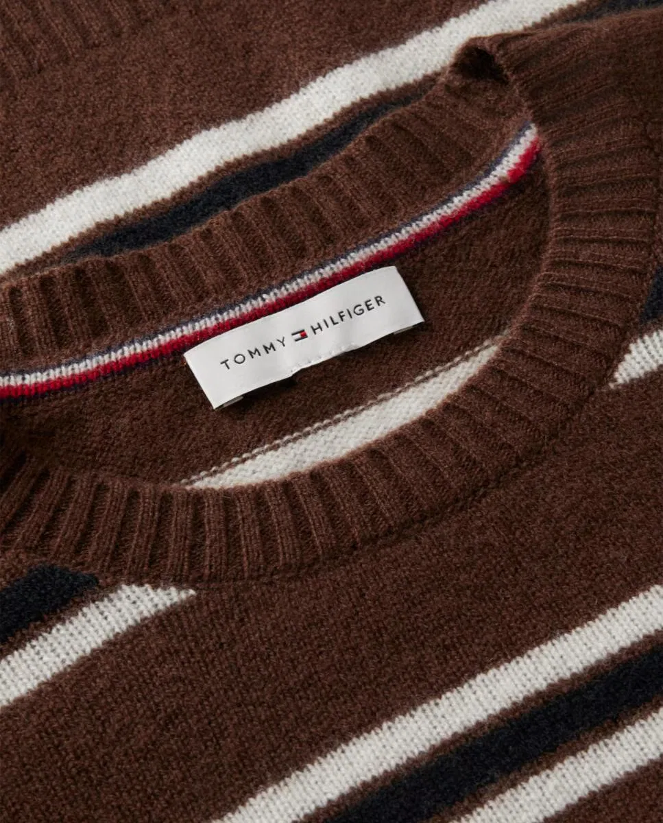 Женский джемпер из шерсти, Tommy Hilfiger, темно-коричневый — фото 3