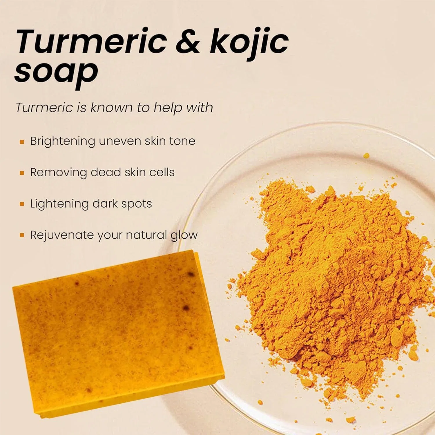 Мыло очищающее Turmeric & Kojic Acid, Wbietu, 2 шт, 100 г, Pack of 2 — фото 2