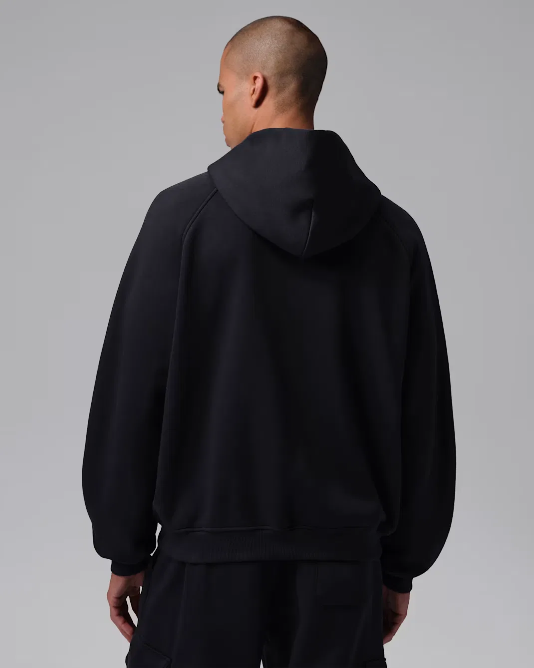 Мужская флисовая толстовка оверсайз на молнии Jordan Brooklyn, Black/Black/Dark Smoke Grey — фото 2