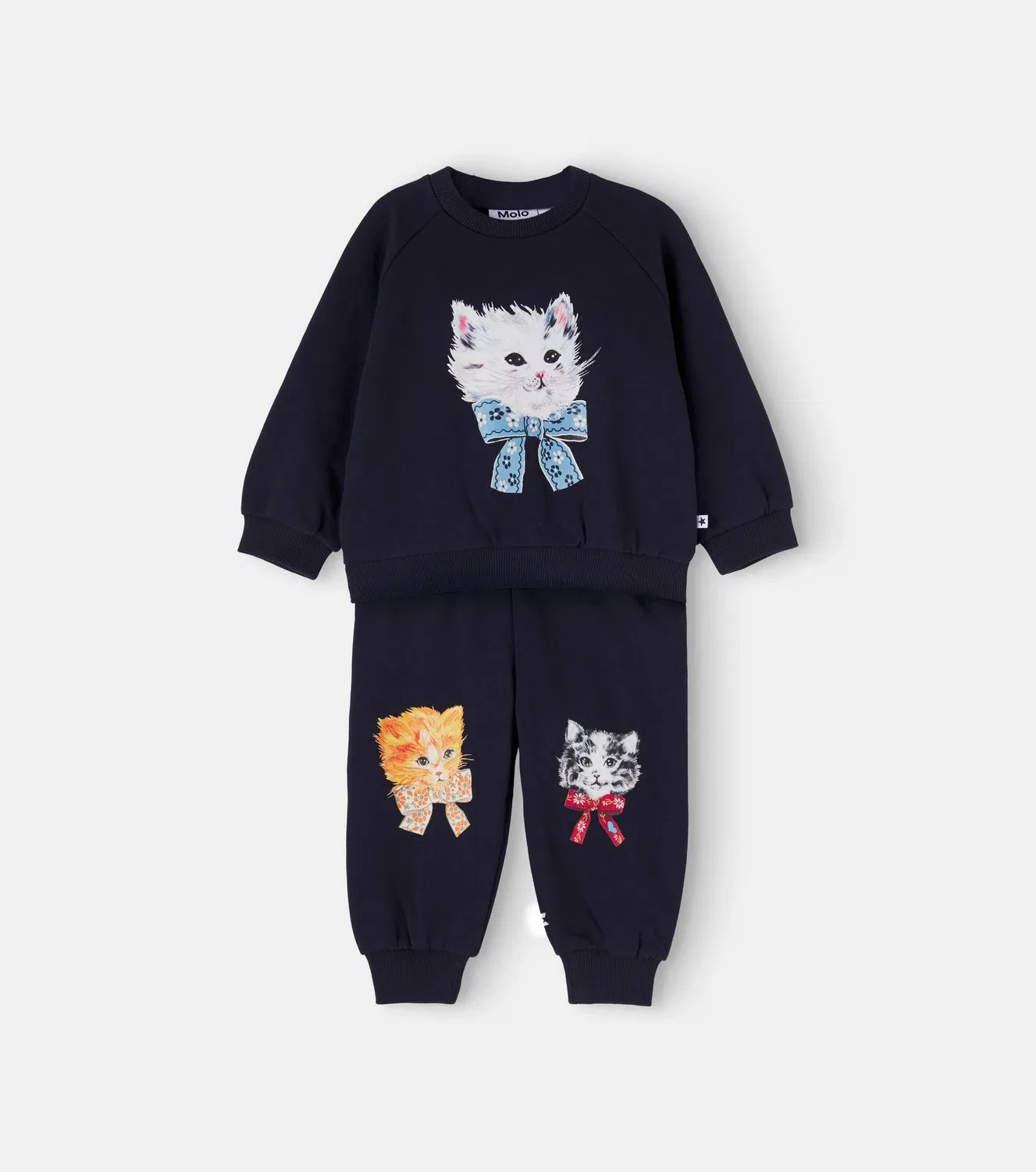 Комплект из толстовки и спортивных брюк из органического хлопка Fancy Kittens Molo, синий