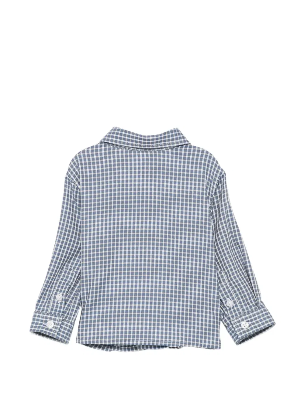 Рубашка в клетку с вышитым логотипом Emporio Armani Kids, синий — фото 2