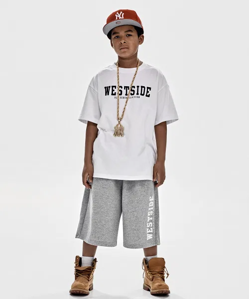 Детский комплект из куртки и брюк с логотипом Giant Fit Westside TAKEASY KIDS, White/Melange Grey