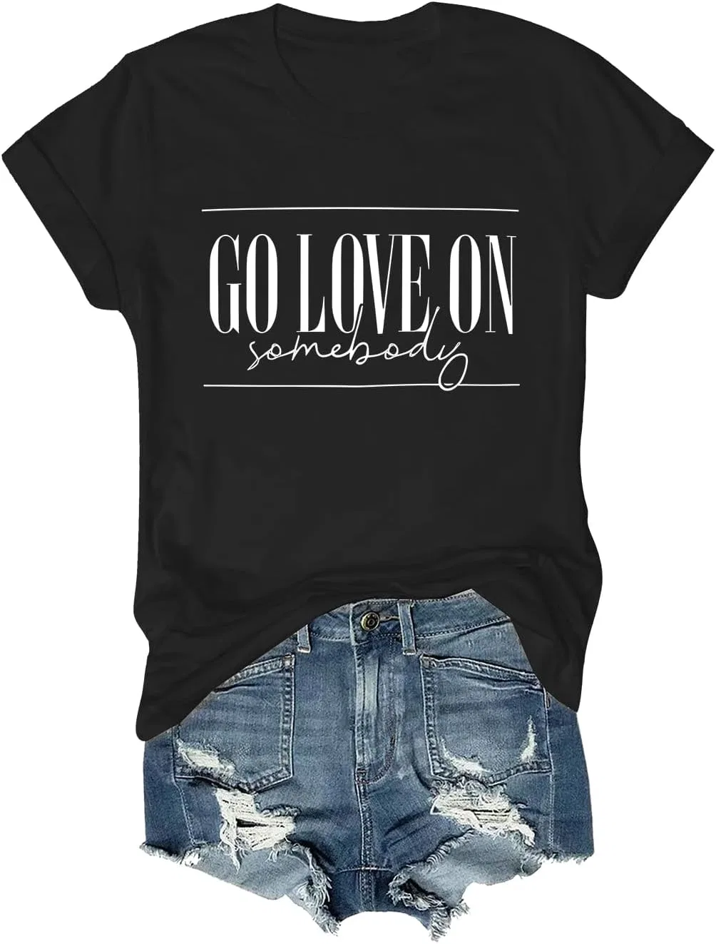 Футболка с принтом Letter Print, Black