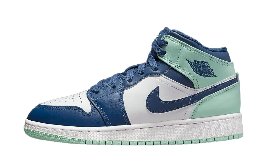 Мужская футболка с принтом Air Jordan 1 Mid Shoes NIKE, Mystic Navy Mint Foam White
