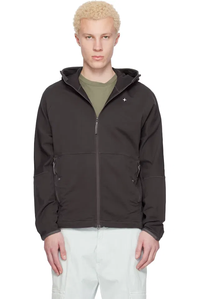 Серый худи Stellina из эластичного хлопка с начесом Stone Island