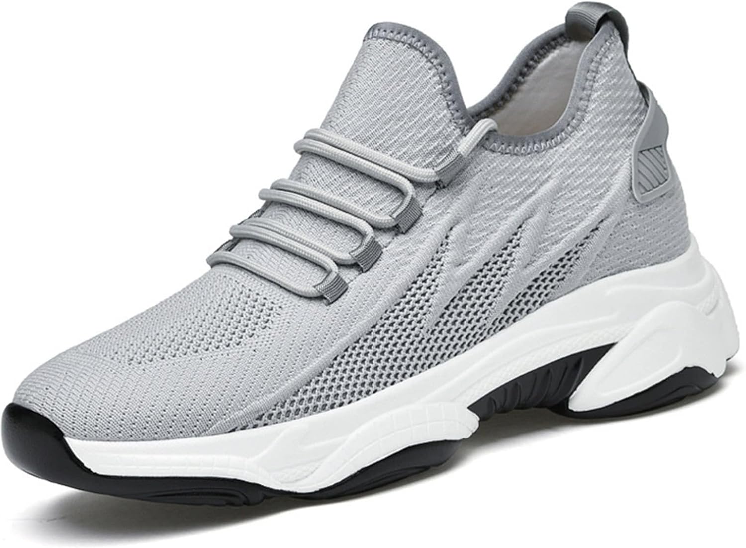 

Кроссовки Tallure для мужчин и женщин, обувь с скрытым подъемом на 10 см, легкие дышащие кроссовки для прогулок с поддерживающей амортизирующей стелькой, противоскользящая подошва для повседневной носки Dmxedts, серый