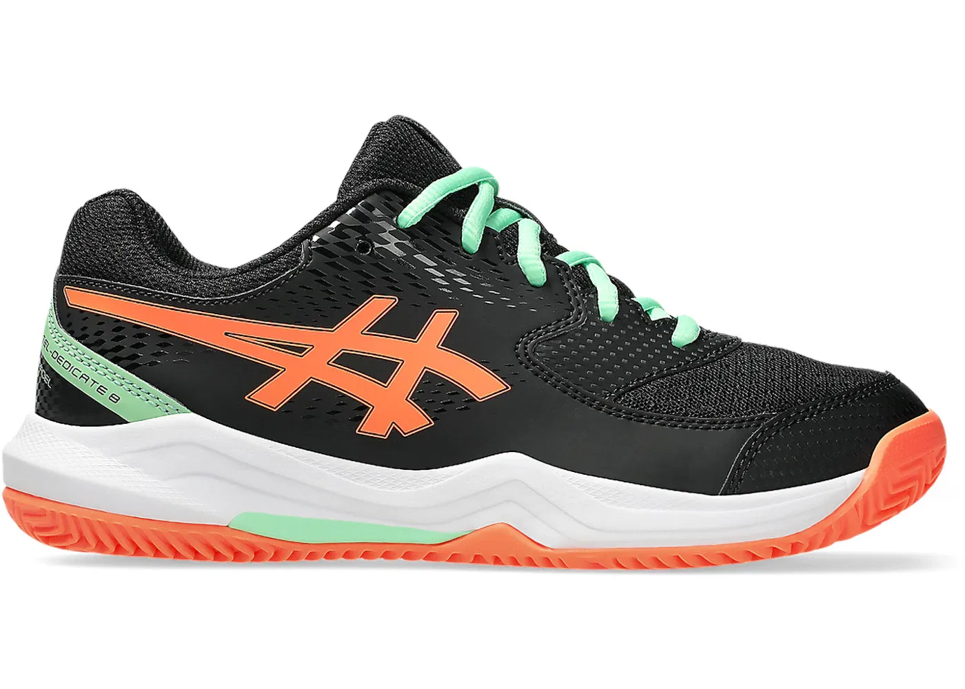 Детские кроссовки для падел с принтом Gel-Dedicate 8 Padel ASICS, Black/Vivid Coral