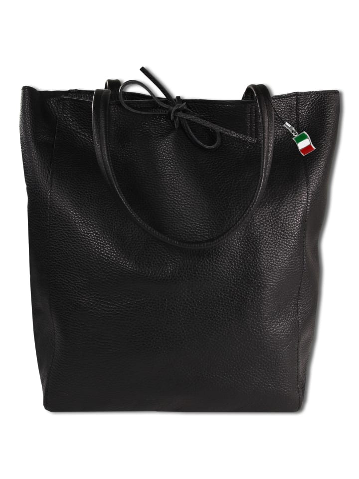 

Наплечная сумка Florence Shopper, Schultertasche Leder schwarz ca. 28cm