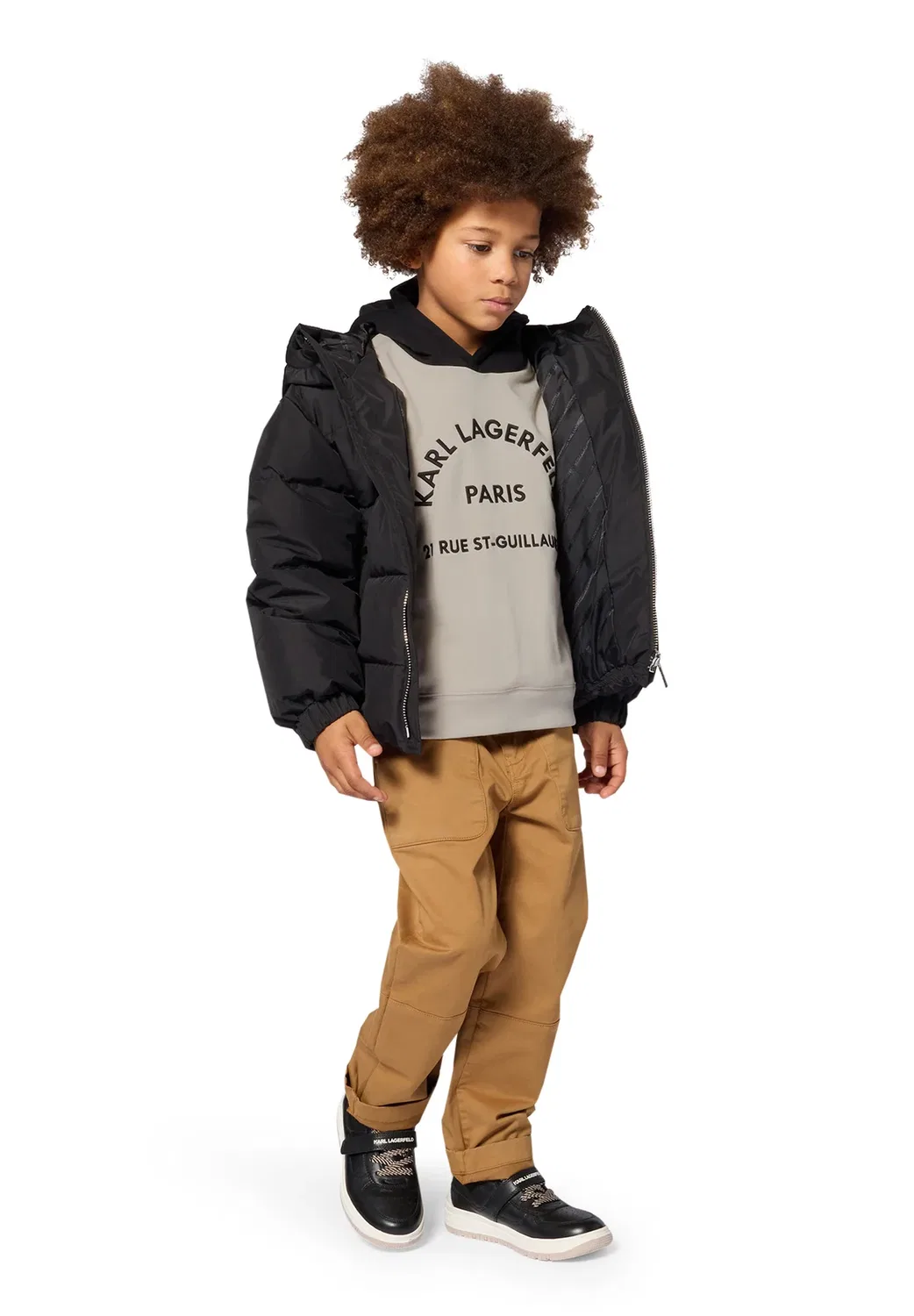 Пуховая куртка унисекс - зимняя куртка Karl Lagerfeld Kids, Black