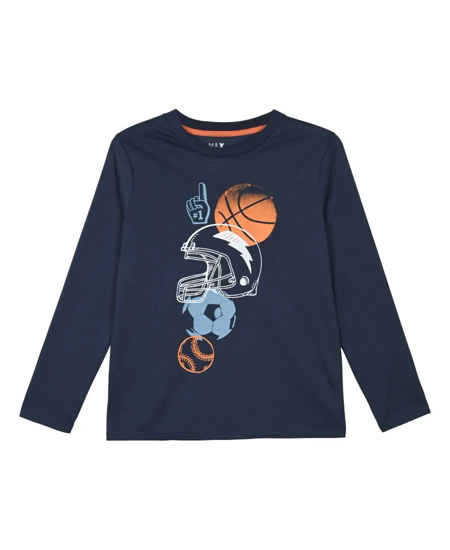Комплект пижамы с футболкой, джоггерами и носками Sports Graphic Max & Olivia, Navy — фото 2