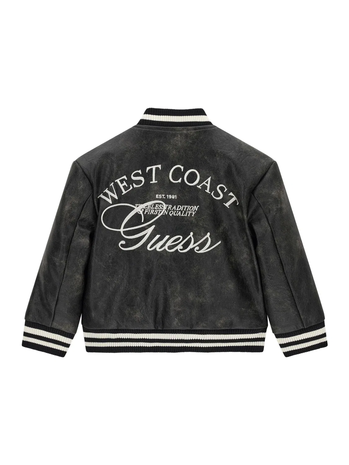 Бомбер стандартного кроя для мальчика Guess, черный — фото 4