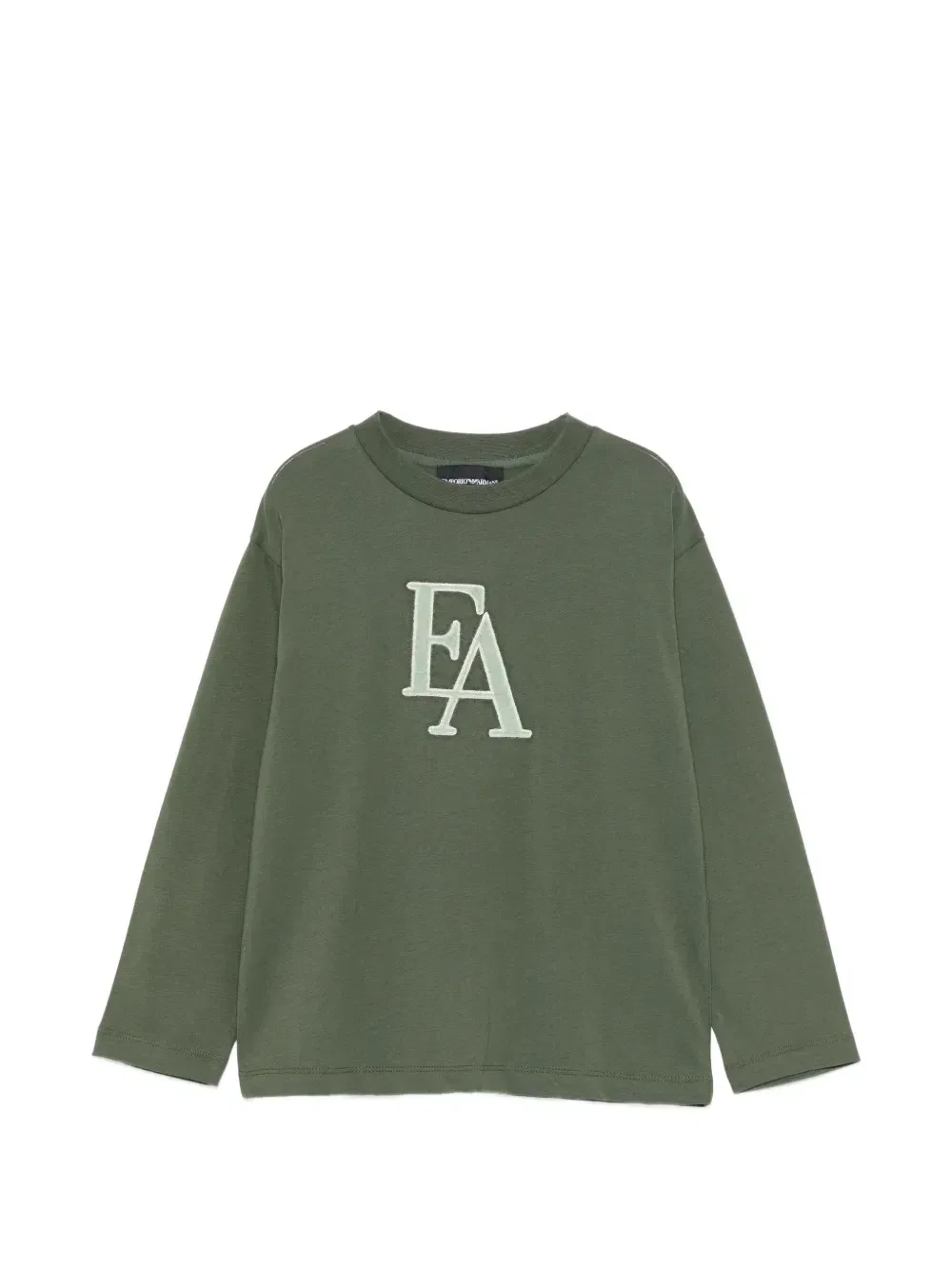 Футболка с длинными рукавами и логотипом-нашивкой Emporio Armani Kids, зеленый