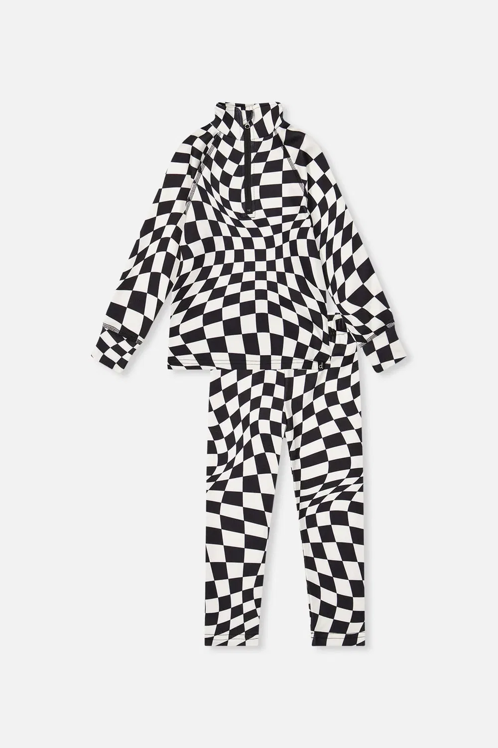 Детский термобельевой комплект из двух предметов с начесом Deux par Deux, White Checkered Print