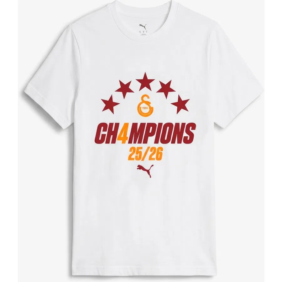 Детская футболка с принтом Nike Galatasaray 2025/2026 Sezon Şampiyonu, Puma, Белый — фото 3
