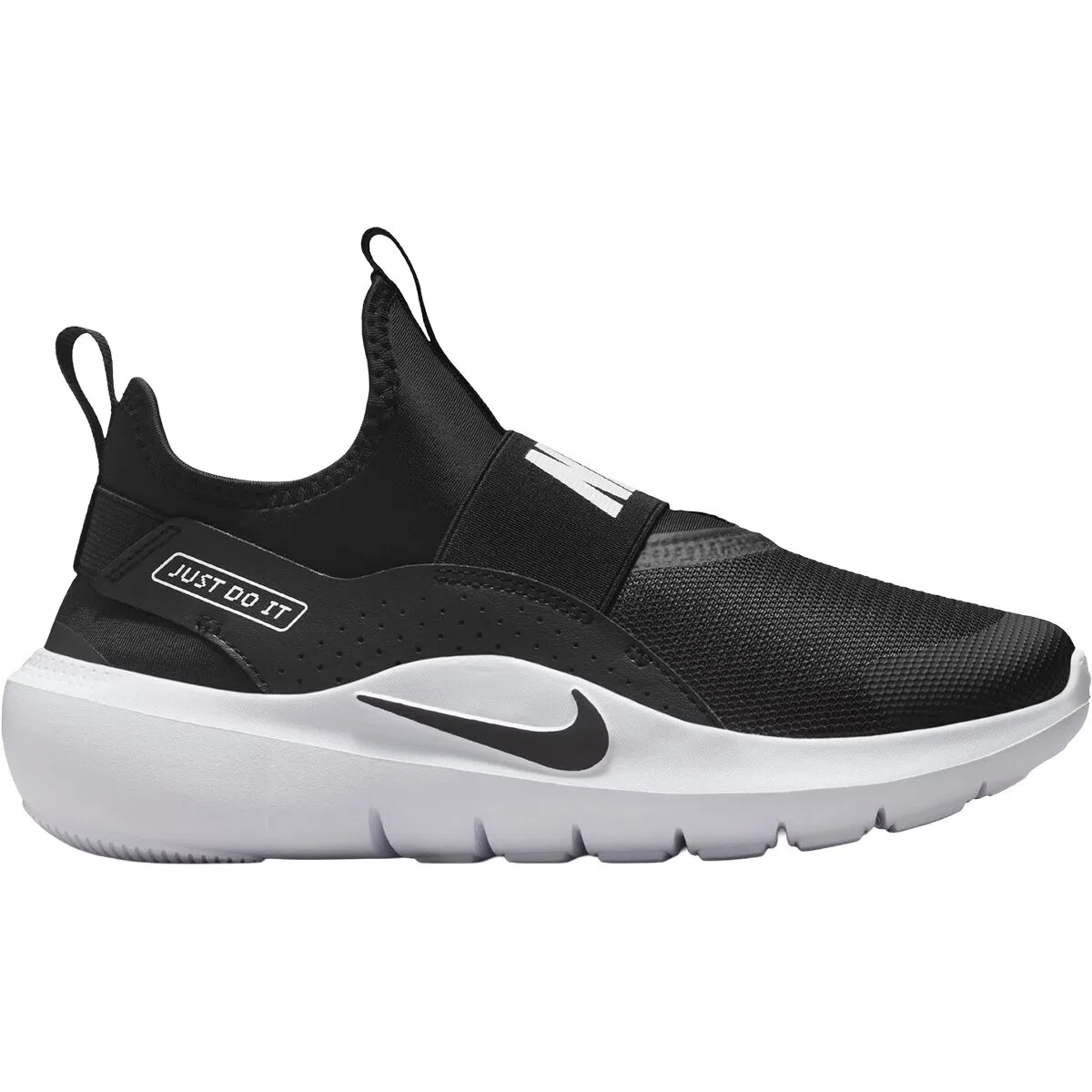 Детские кроссовки для мальчиков с эластичными ремнями Flex Runner 4 Nike, Black/Black-White