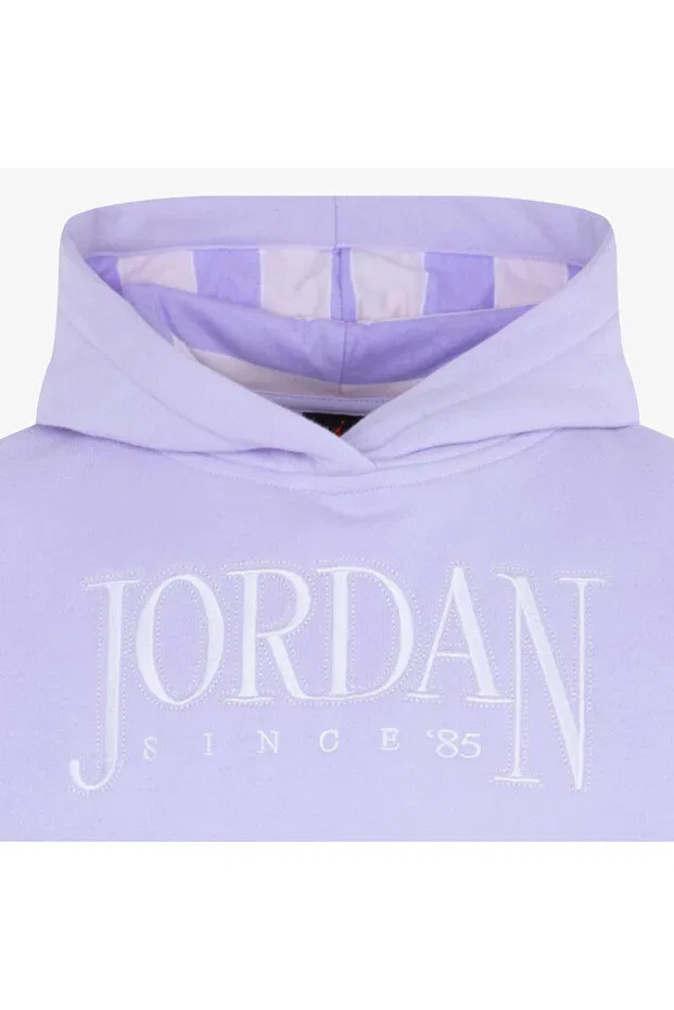 Детское худи для девочек с длинным рукавом Jordan Fundamentals Blocked Kids Nike, Purple — фото 4