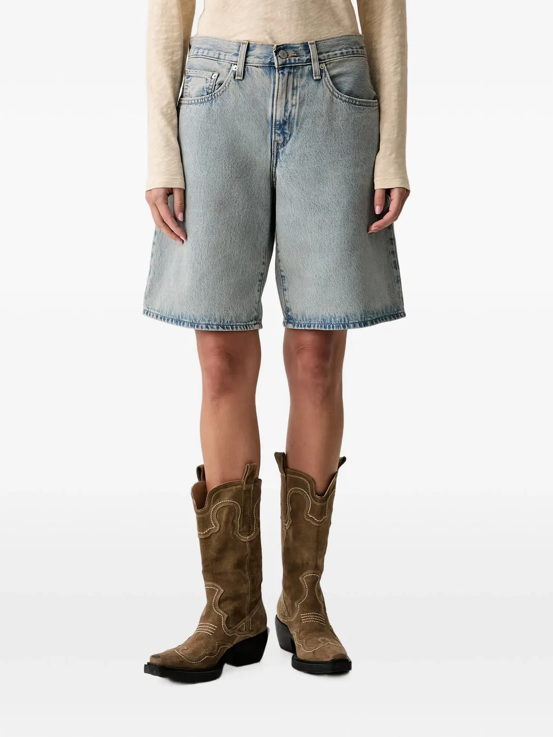 Джинсовые шорты с эффектом стирки Levi's, синий