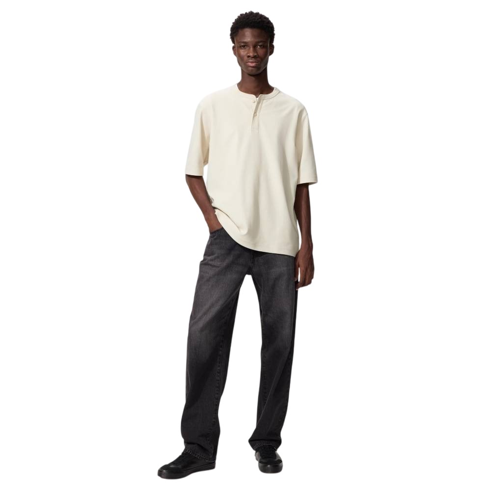 Футболка Uniqlo Dry Waffle Henley Neck Unisex, 30 кремовый