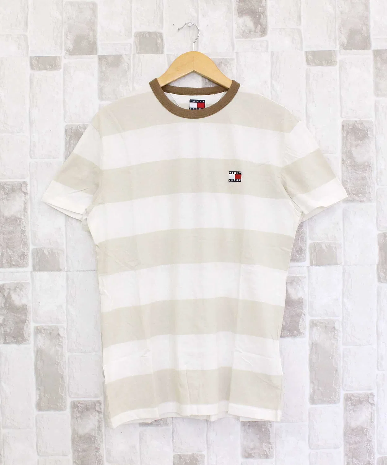 Мужская футболка с принтом TJM REG BOLD STRIPE TEE TOMMY HILFIGER, Beige