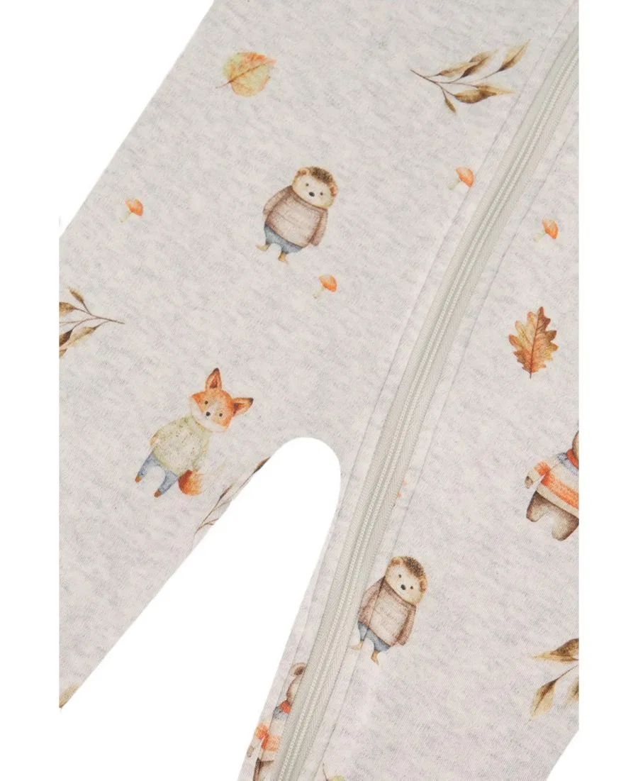 Детский боди-комбинезон с принтом Deux par Deux, Beige Animal Print — фото 3