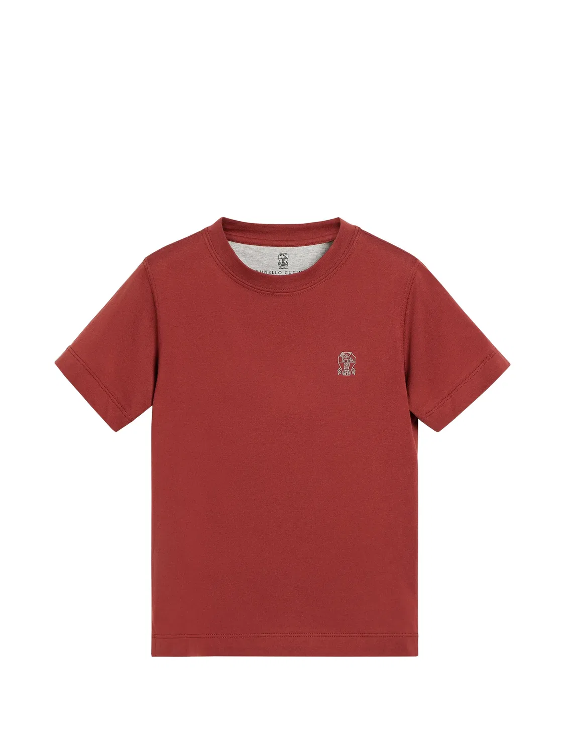 Футболка с вышитым логотипом Brunello Cucinelli Kids, красный