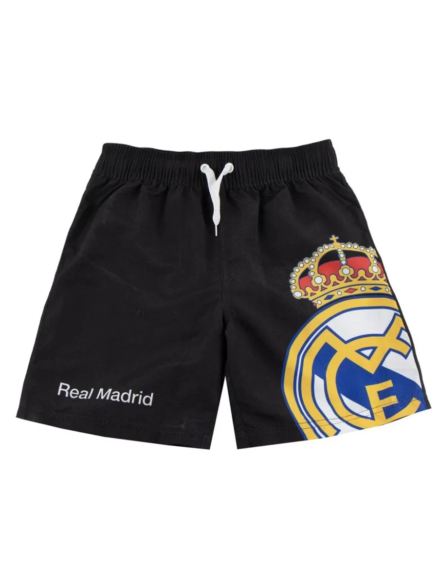 Плавки Cerda Board Shorts 'Real Madrid Swim Shorts with Logo Print - Black' черного цвета