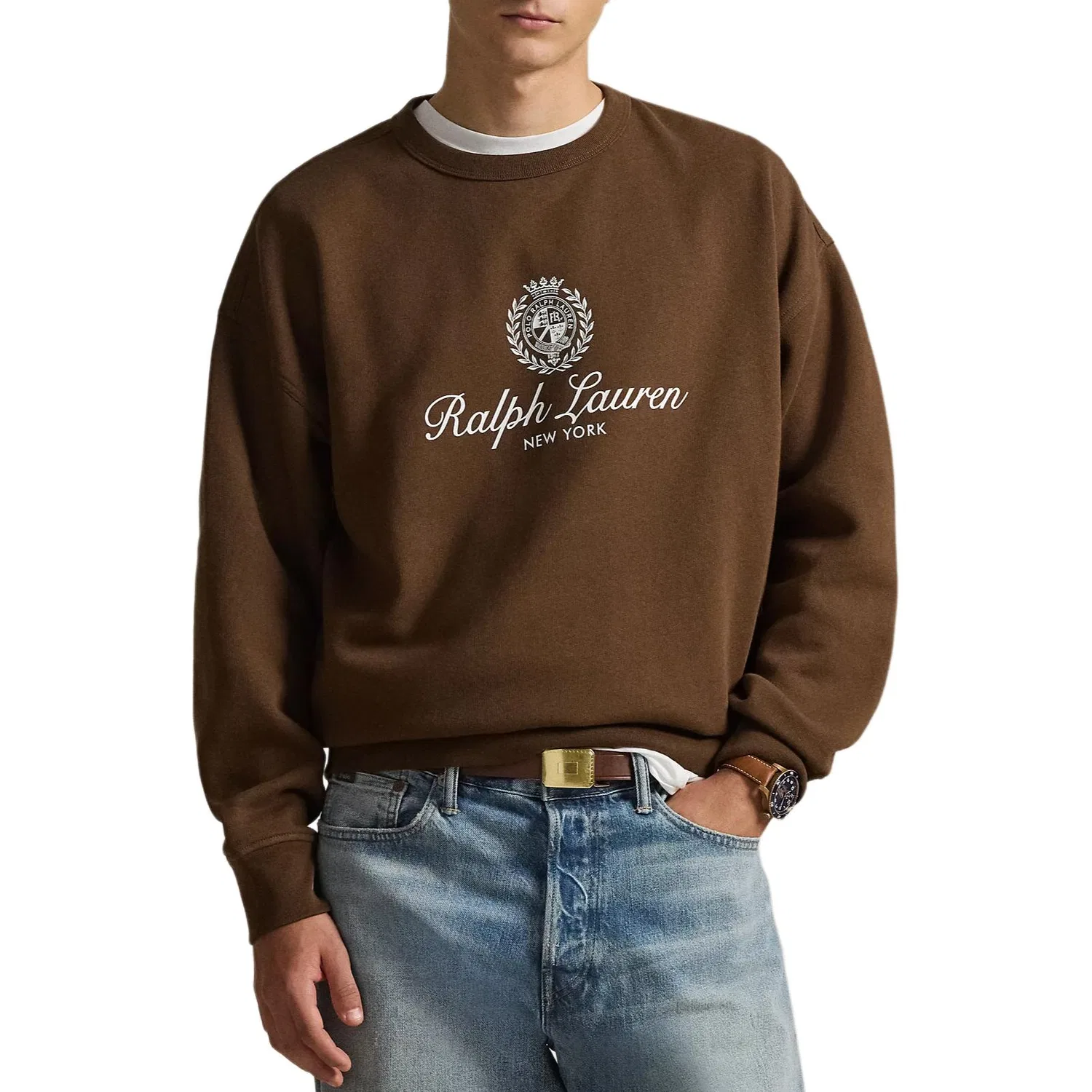 Мужской свитшот с принтом Polo Ralph Lauren, Branch Brown — фото 3