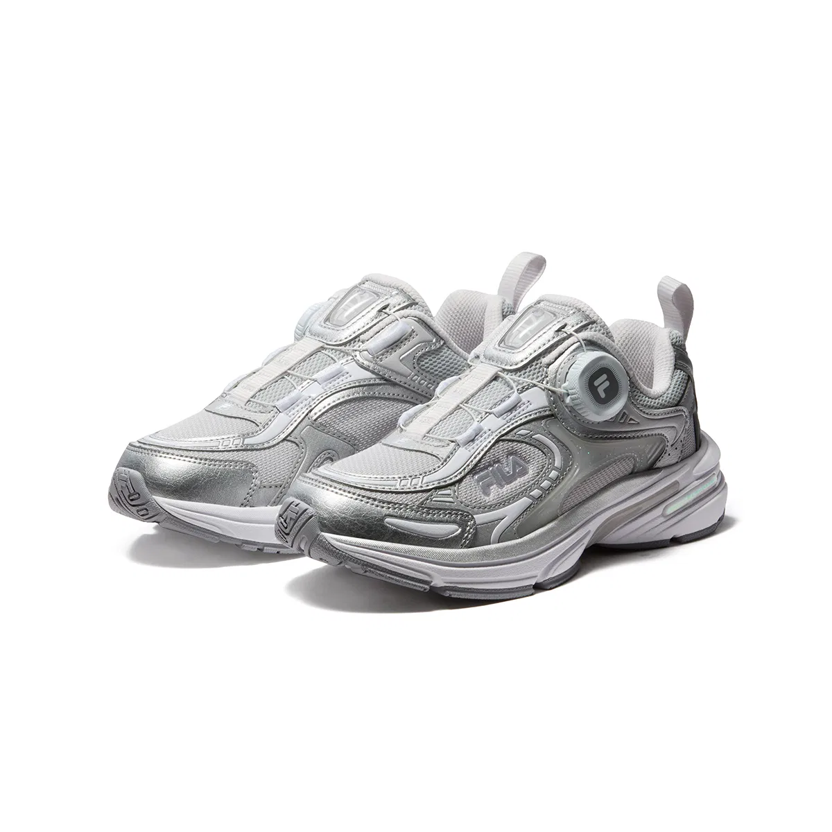 Детские кроссовки с принтом FILA KIDS, Rain Mist Gray/Space Silver — фото 4