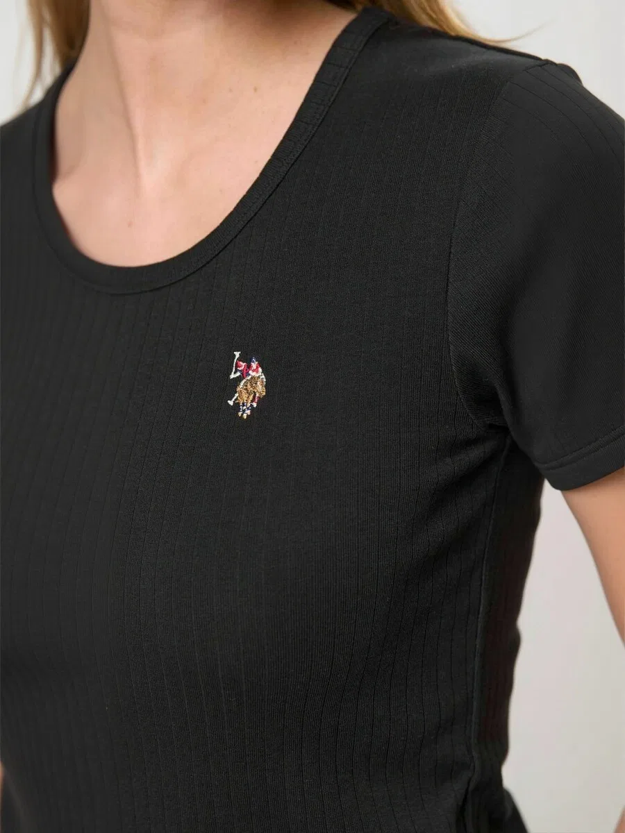 Топ-футболка 'UWCarola' черного цвета U.S. POLO ASSN. — фото 4