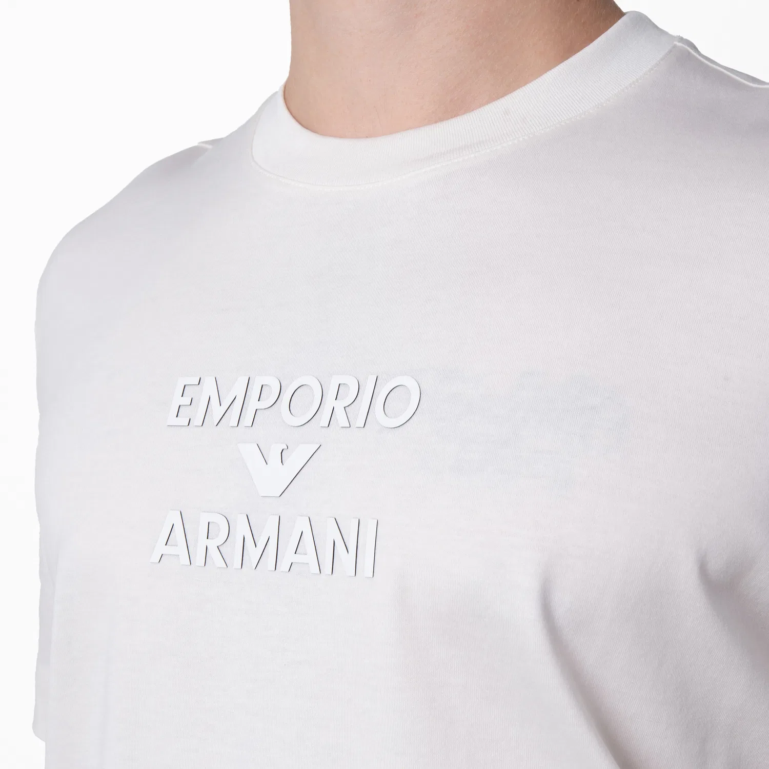Футболка с коротким рукавом Rubberised Logo Asv Jersey Emporio Armani, Snow White — фото 2