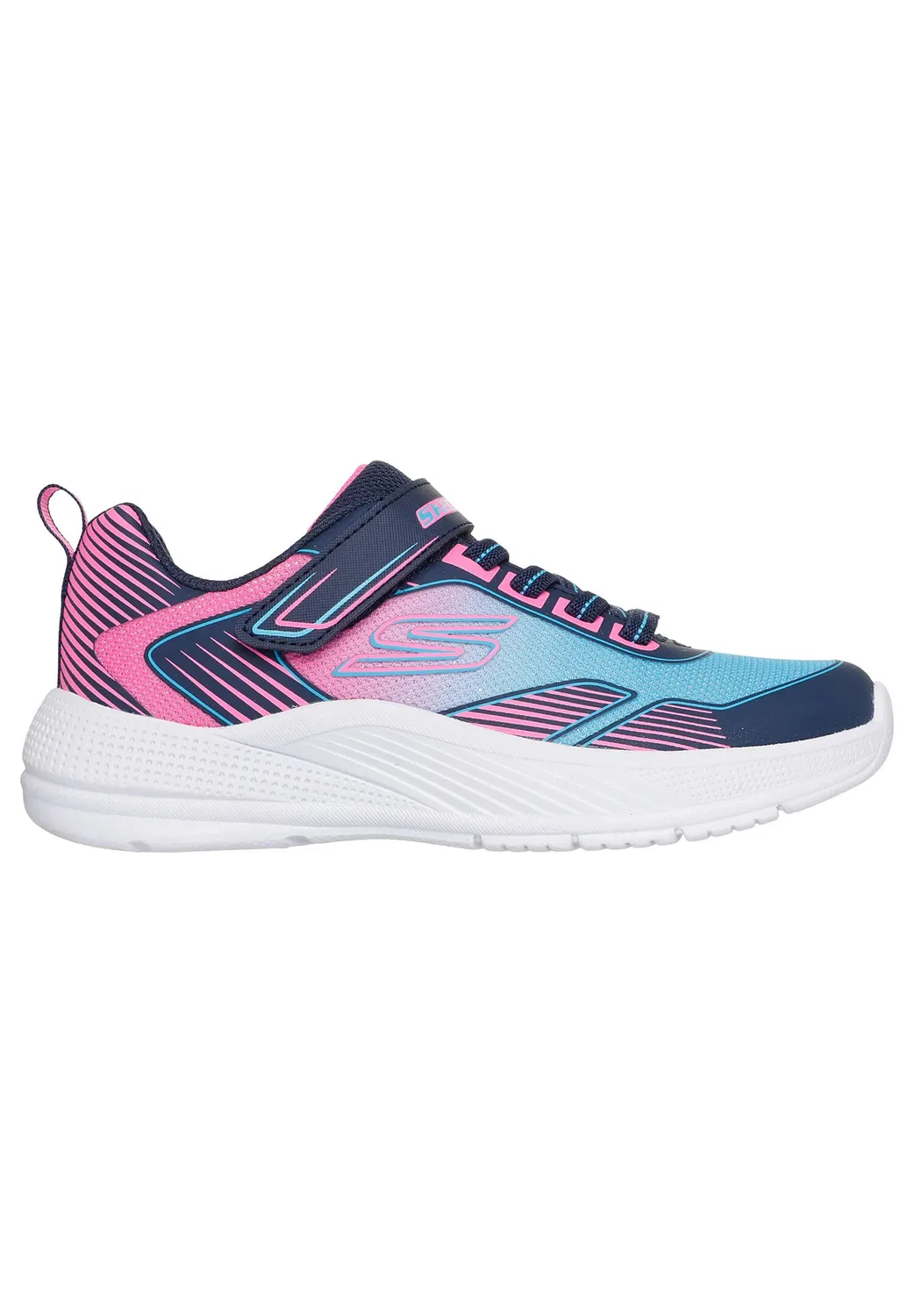 Детские кроссовки с липучками Microspec Advance-Oasis Point Skechers, Bunt Navyblau Rosa — фото 3