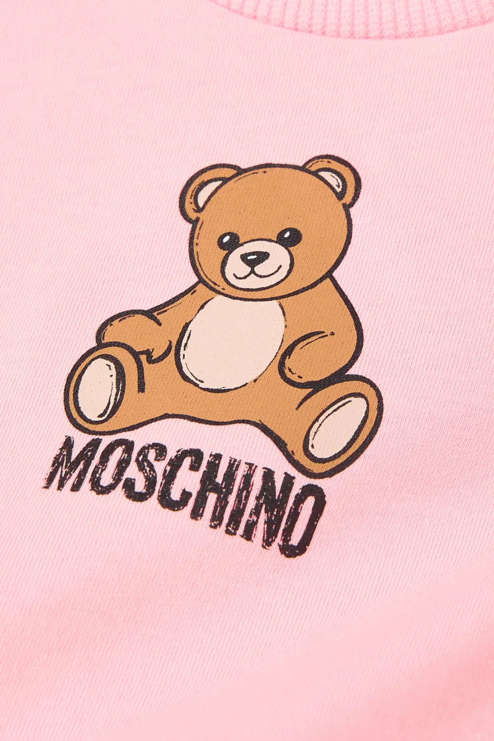 Футболка с принтом медвежонка Moschino, розовый — фото 3