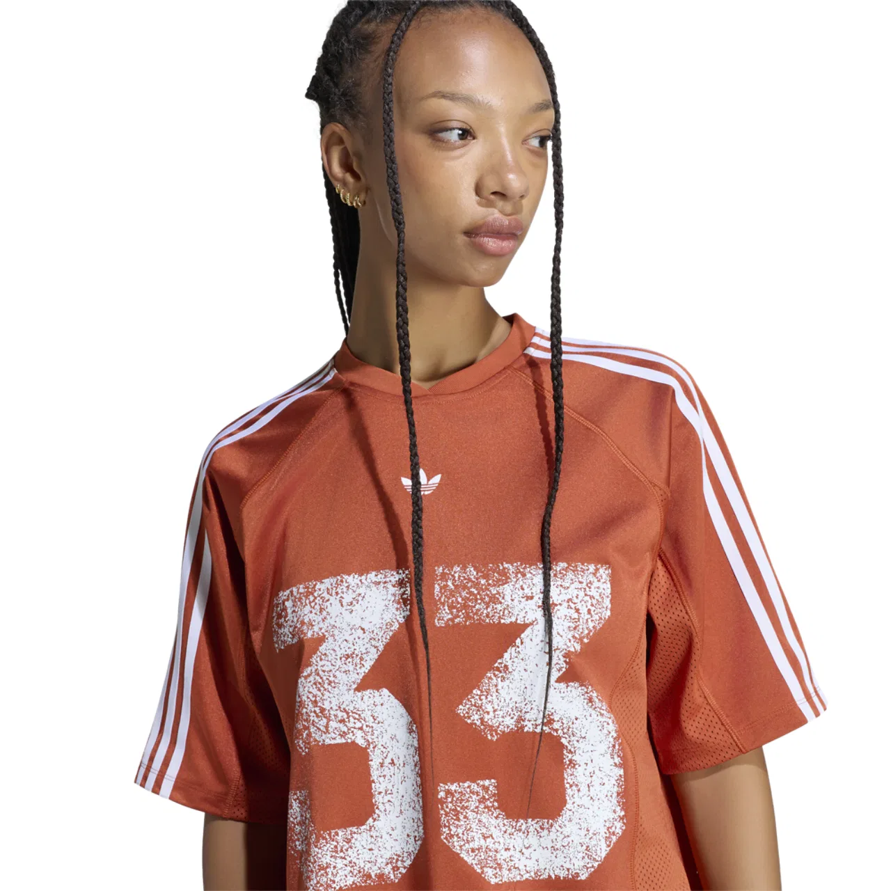 Женская футболка-джерси с принтом adidas Originals Jersey Top, adidas, Vermillion — фото 3