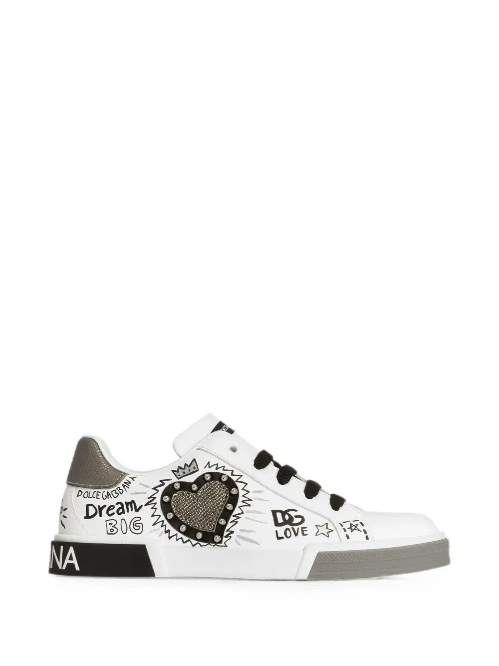 Кроссовки Portofino Light из кожи наппа Dolce & Gabbana Kids, белый