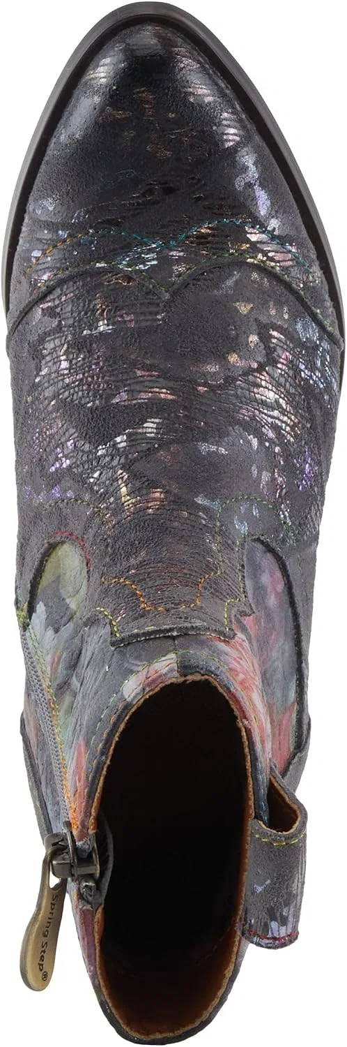 Детские сапоги для девочек с цветочным принтом Sparx Spring Step L'Artiste, Charcoal Multi — фото 4