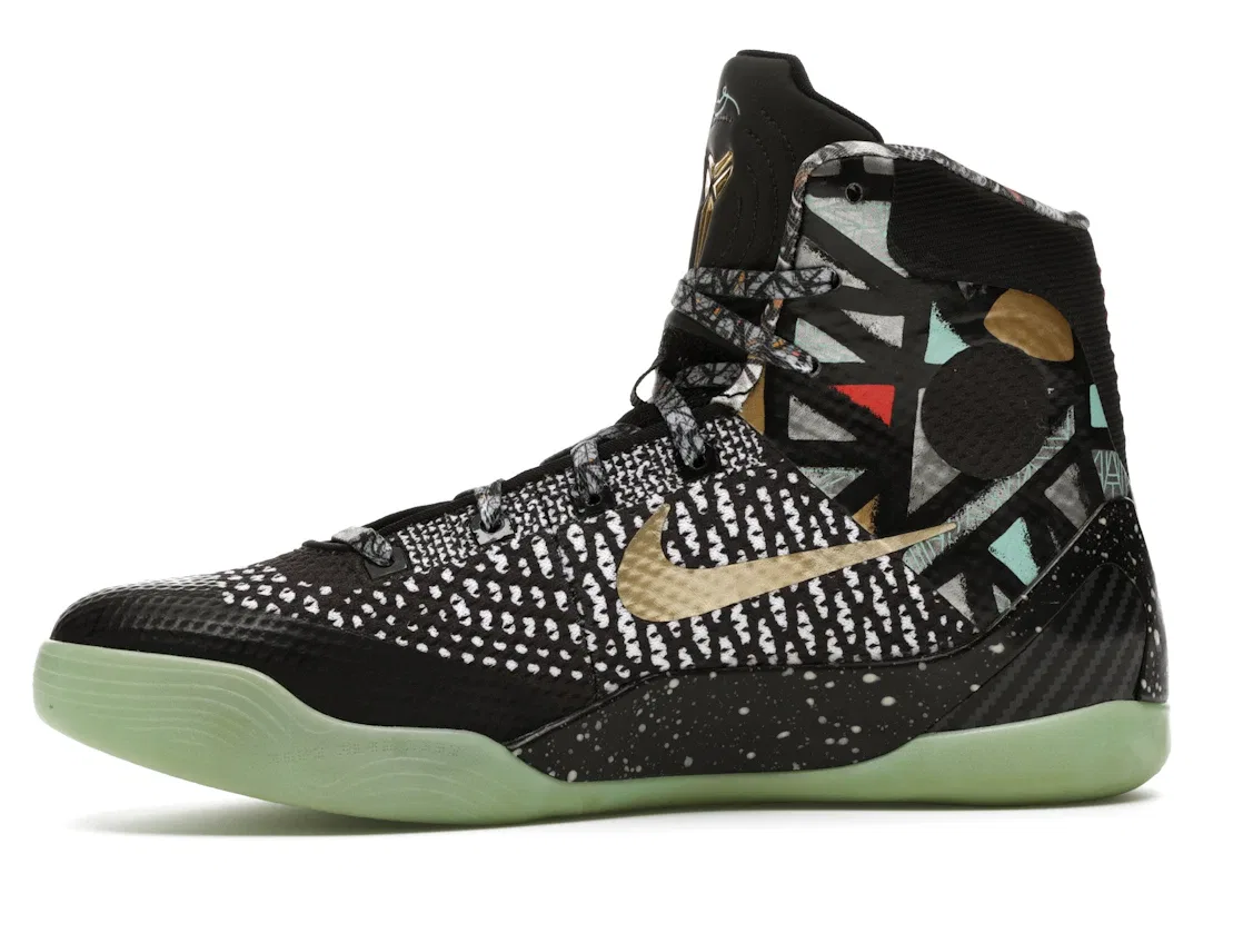 Детские кроссовки для баскетбола Nike Kobe 9 Elite, Black/Metallic Gold-White — фото 3