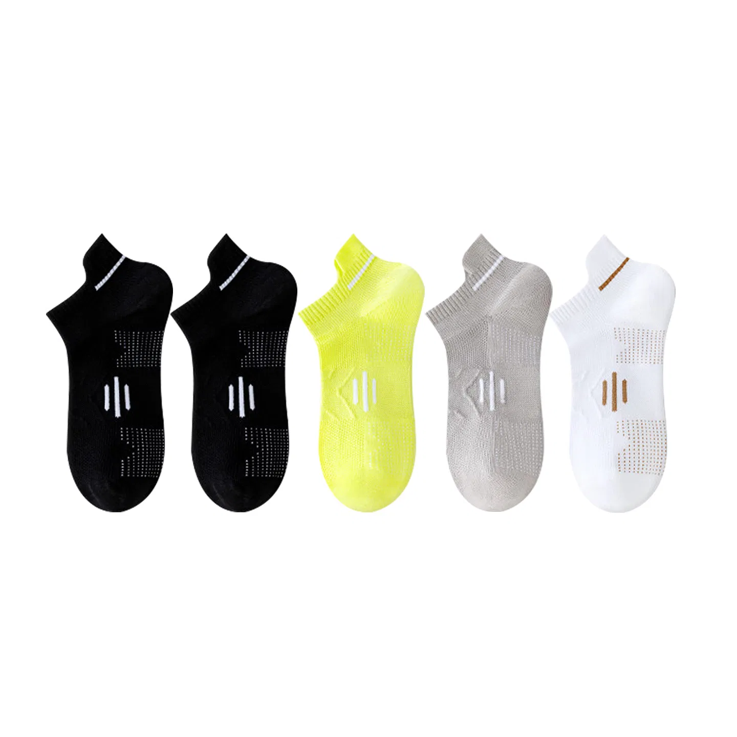 Детские носки-следки MINISO, Цвет Black+Black+Light Gray+White Gold+Green