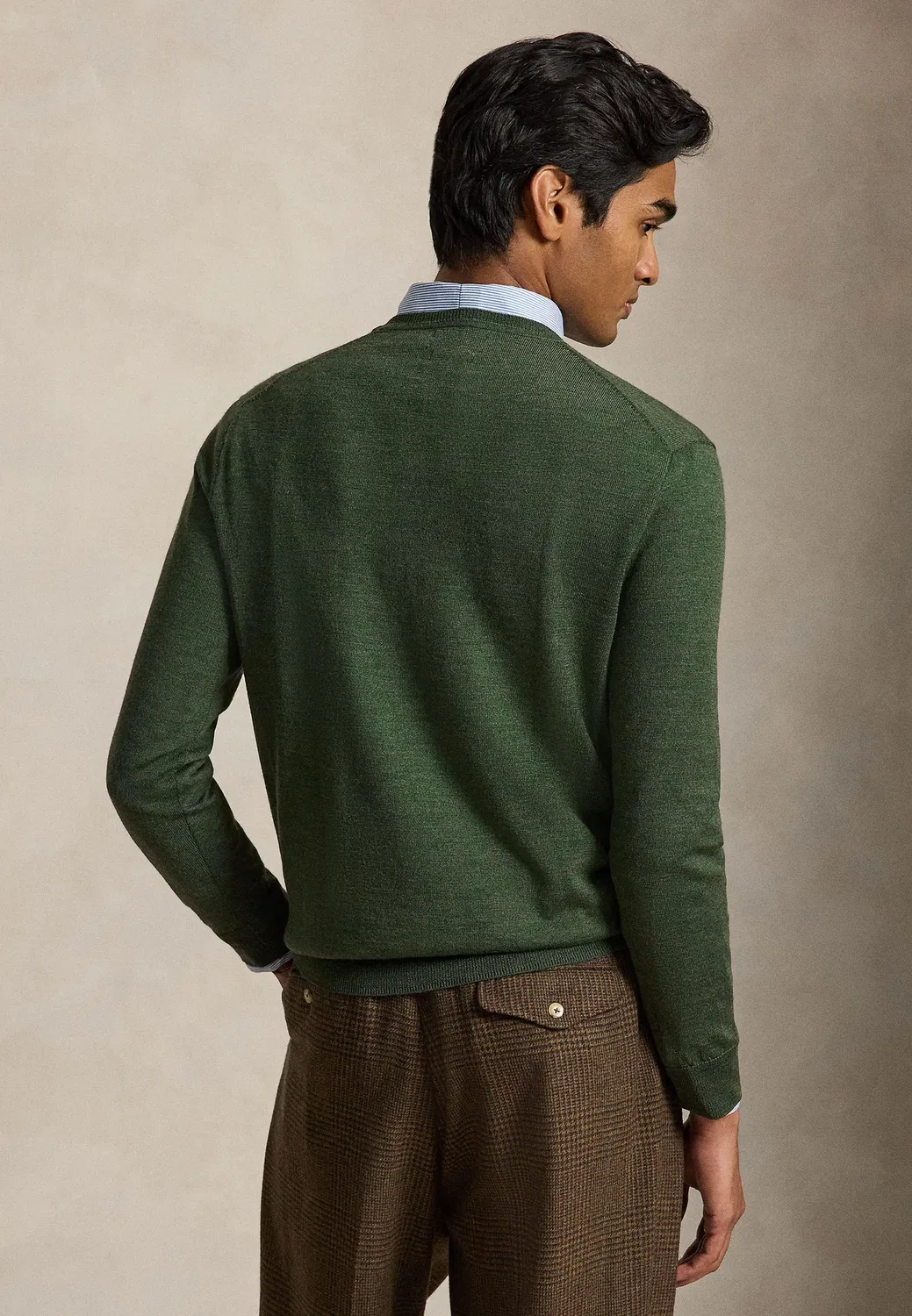 Шерстяной свитер с круглым вырезом, который можно стирать Polo Ralph Lauren, Lodgepole Pine Heather — фото 3