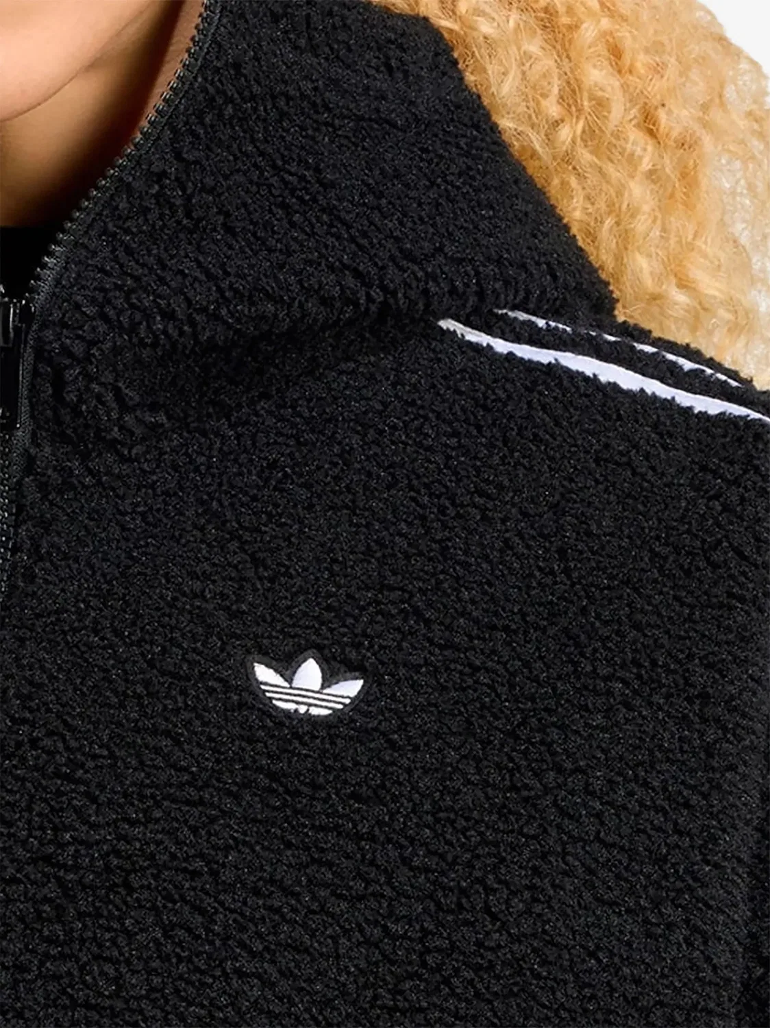Худи из флиса черного цвета Adidas, черный — фото 2