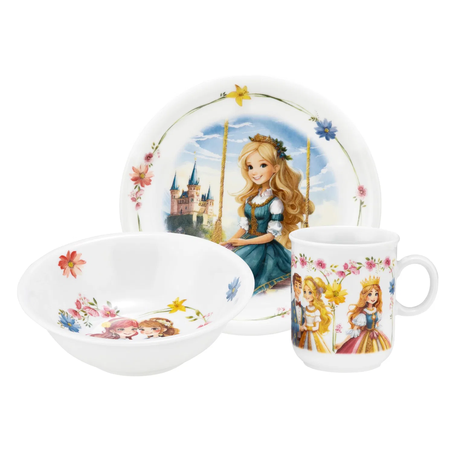 Детский набор посуды 3 предмета Compact Prinzessin Seltmann Weiden, Белый