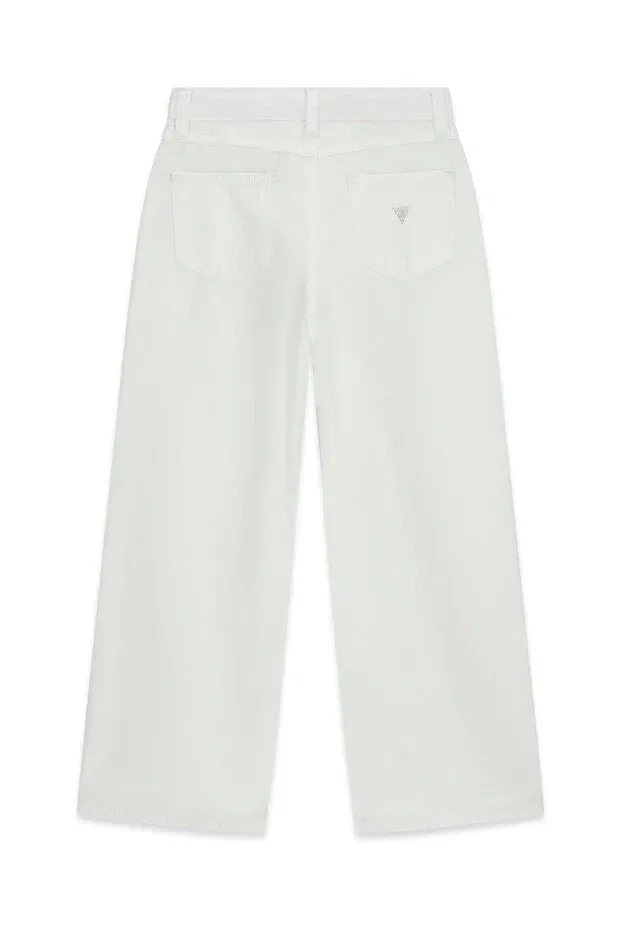 Детские брюки для девочек с широкой штаниной Guess, White — фото 2