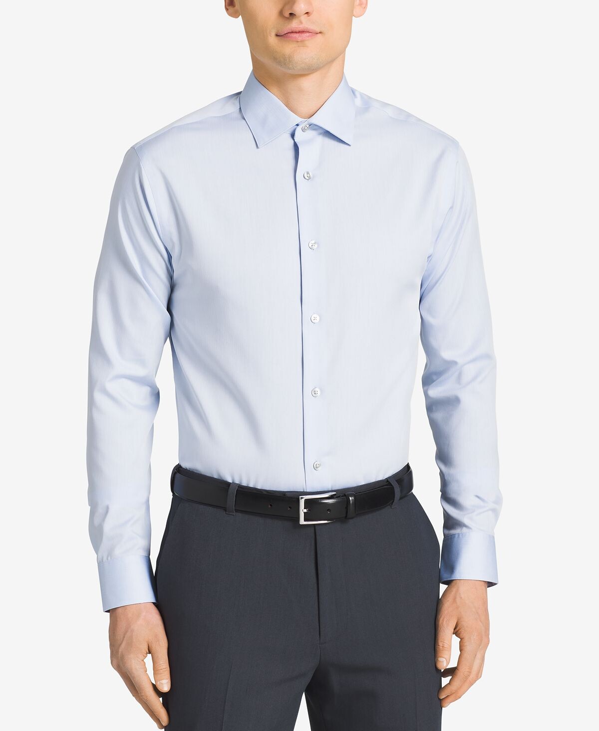Мужская классическая рубашка calvin klein steel classic-fit non-iron performance с воротником в елочку Calvin Klein, синий — фото 4