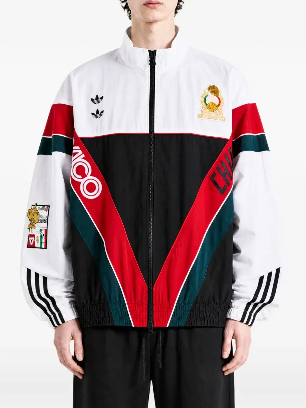Куртка adidas X Willy Chavarria CDM в стиле колор-блок с нашивкой-логотипом, белый — фото 2
