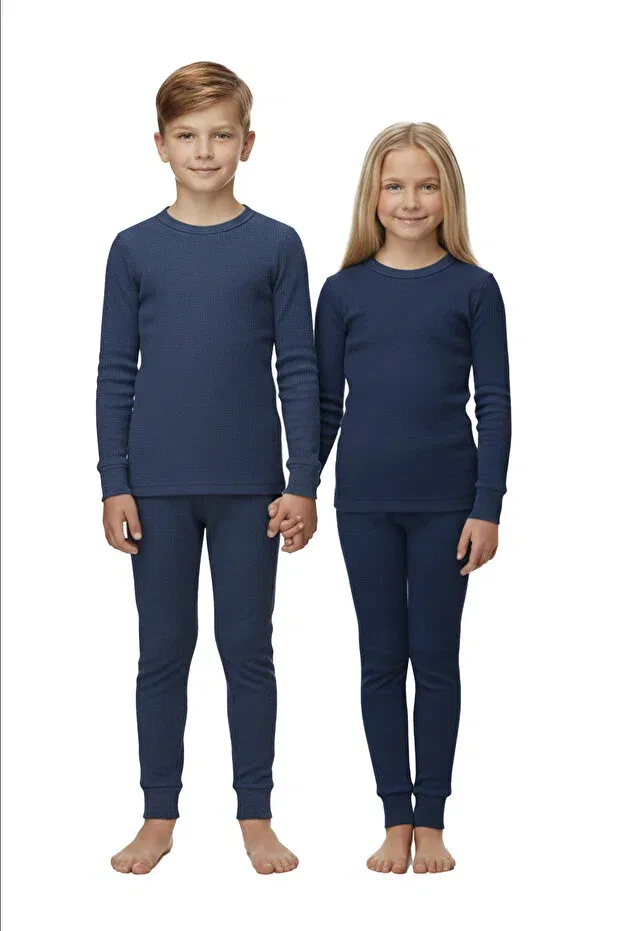Детский комплект термобелья для мальчиков хлопковый Thermoform, Navy Blue