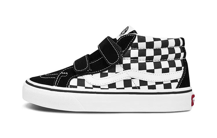 Детские кеды для скейтбординга с принтом в клетку Sk8-Mid Reissue V Vans, Black White